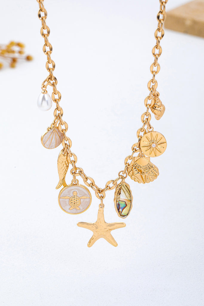 Charm Necklace-Sea Starfish Seashell Fish | 80N92950