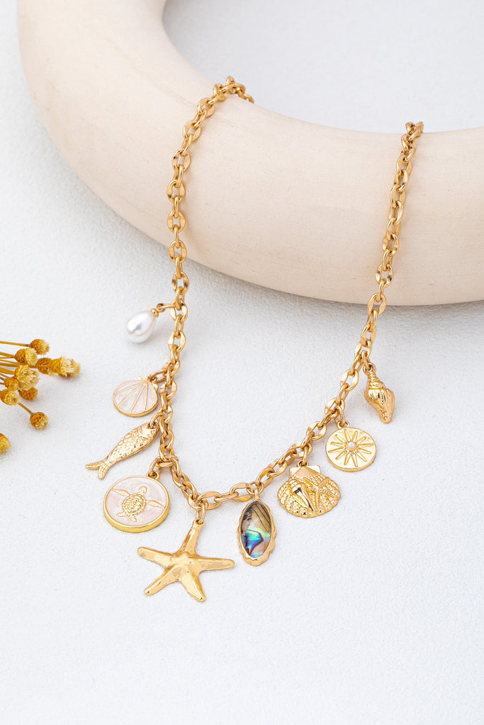 Charm Necklace-Sea Starfish Seashell Fish | 80N92950