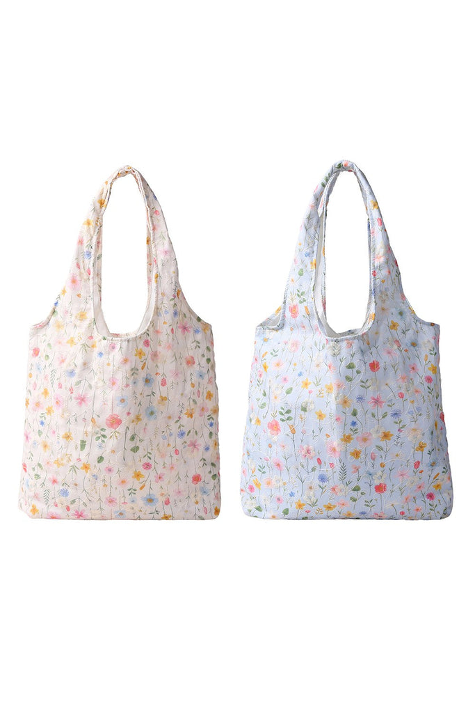 Large Organic Colorful Floral Shoulder Tote Bag | 40P606
