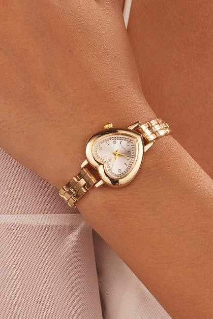 HEART DIAL OVAL BAND BRACELET WATCH | 40W3000