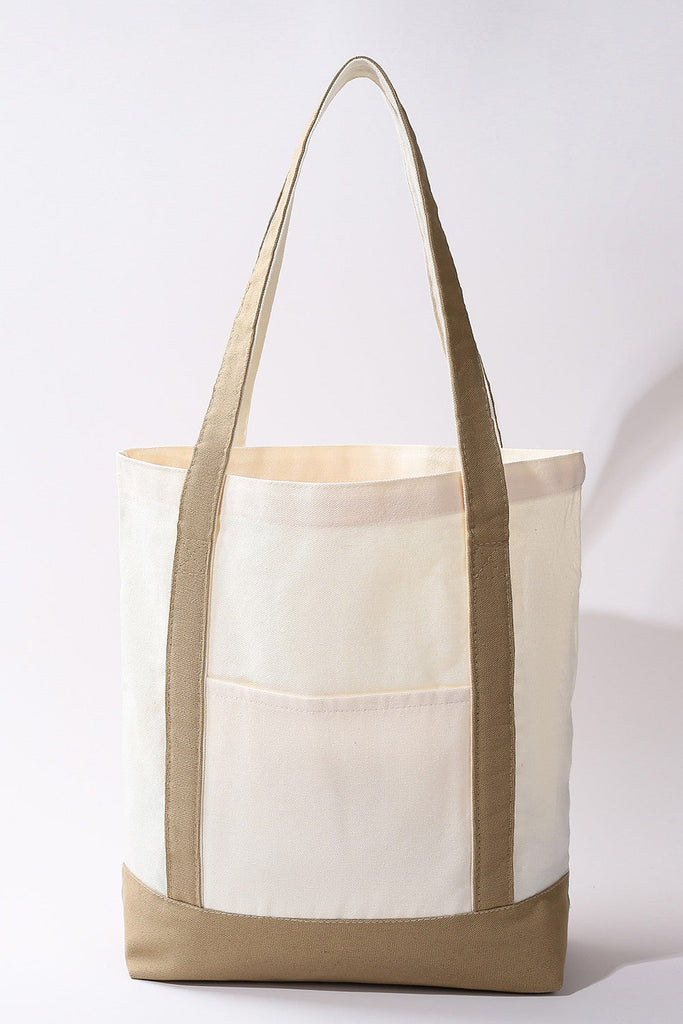 Classic Large Cotton Canvas Shoulder Tote Bag | 40P611