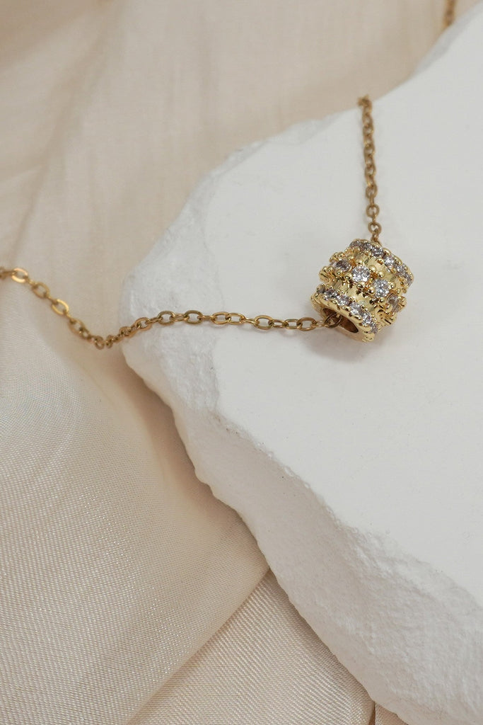 18K STAINLESS STEEL TARNISH FREE BARREL NECKLACE | 40NK9704