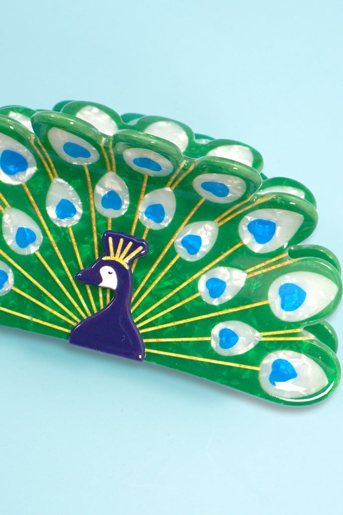 Peacock Motif  Hair Claw Clip | 40H1082