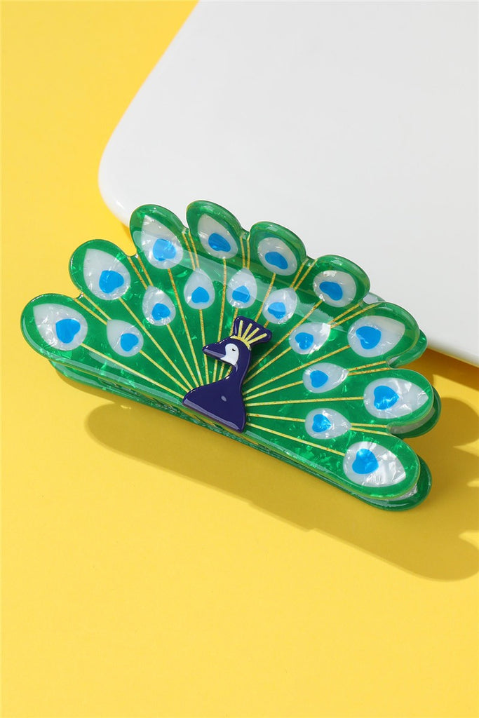 Peacock Motif  Hair Claw Clip | 40H1082