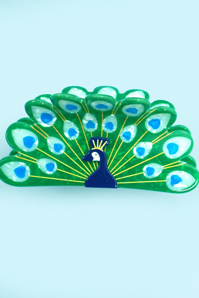 Peacock Motif  Hair Claw Clip | 40H1082