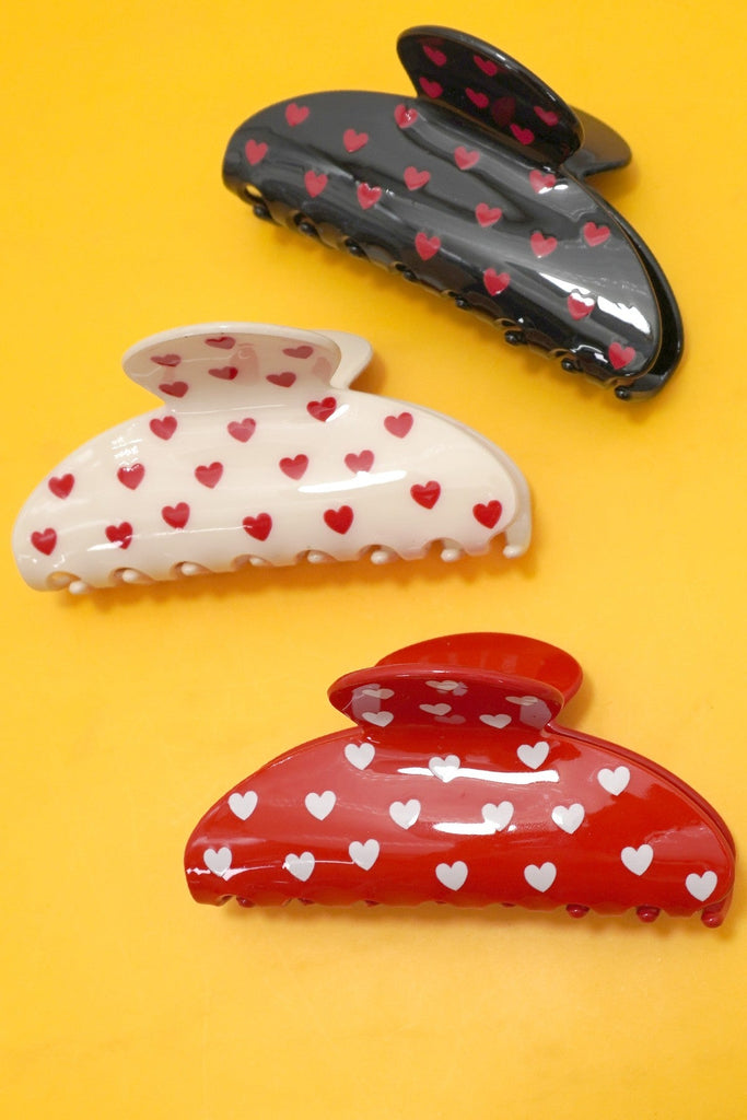Polka Heart Hair Claw Clip | 40H1087