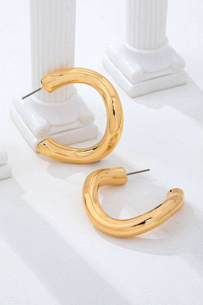 Bold Chunky Gold-Tone U-Shape Hoop Earrings | 80E62229