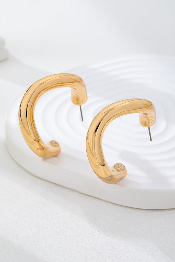 Bold Chunky Gold-Tone U-Shape Hoop Earrings | 80E62229