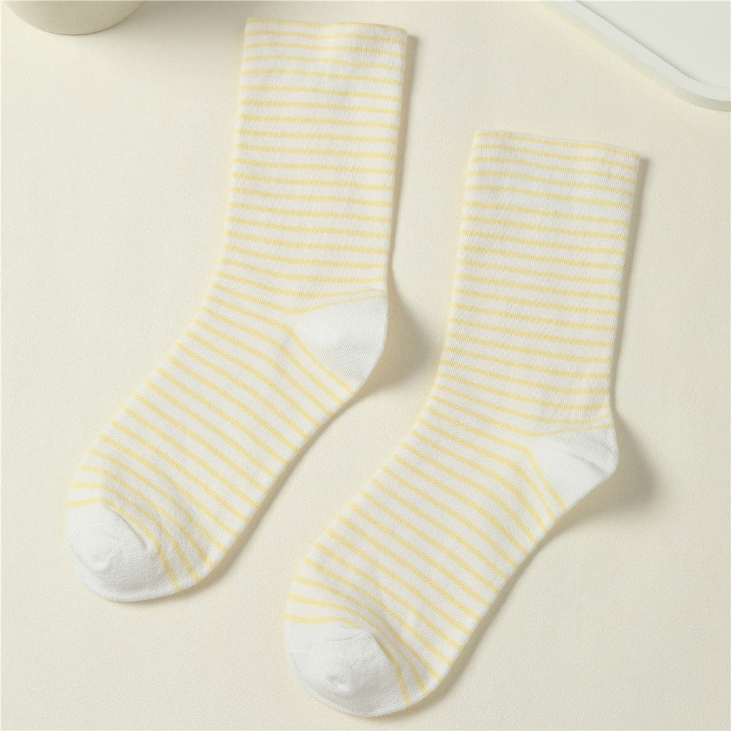 Pastel Striped Cotton Crew Sock | 40S02092
