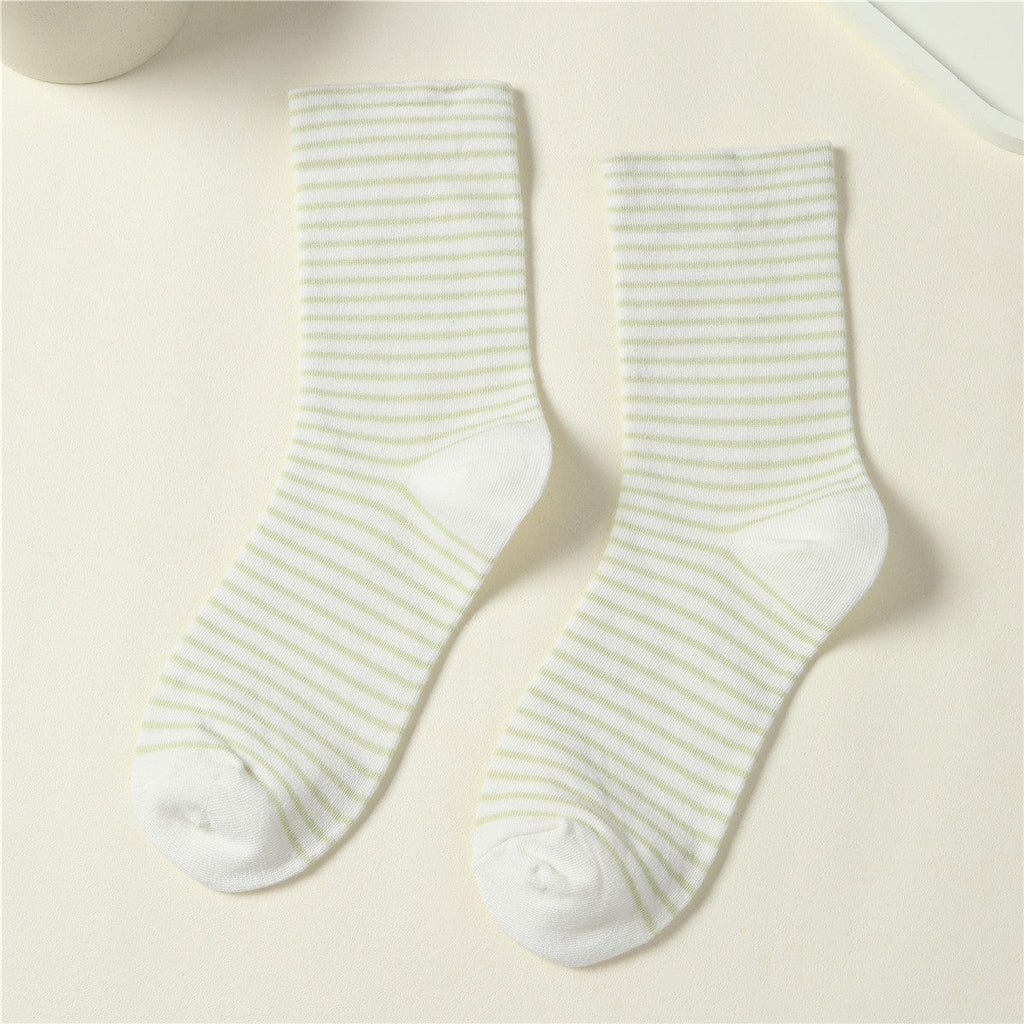 Pastel Striped Cotton Crew Sock | 40S02092