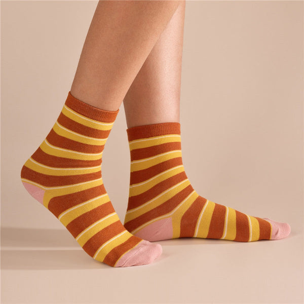 Colorful Striped Crew Sock Set | 40S02093