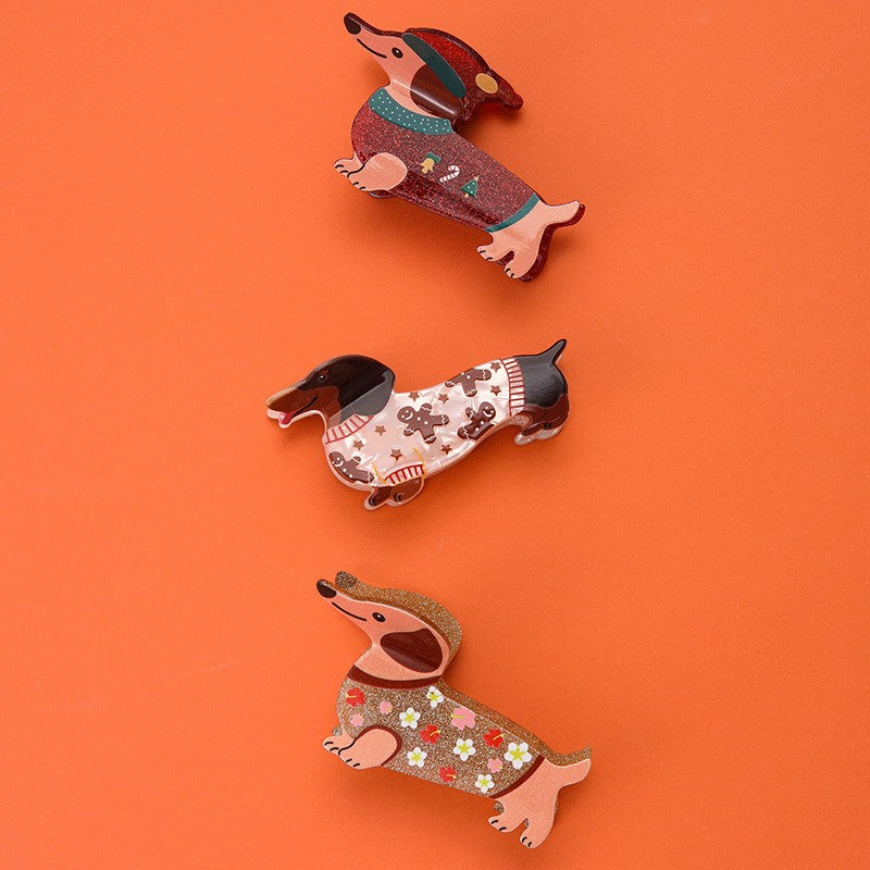 Holiday Dachshund Dog Hair Claw Clip | 40H1279