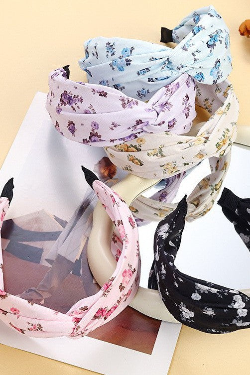 Vintage Floral Sweet Botanical Knot Headband | 40HB198