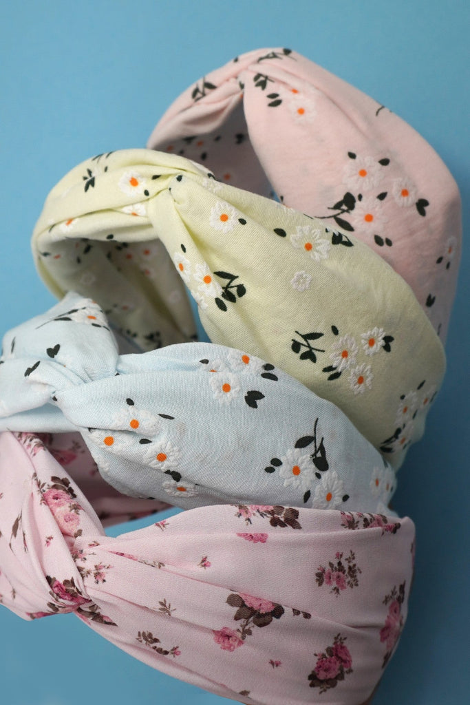 Pastel Floral Dainty Daisy Knot Headband | 40HB199