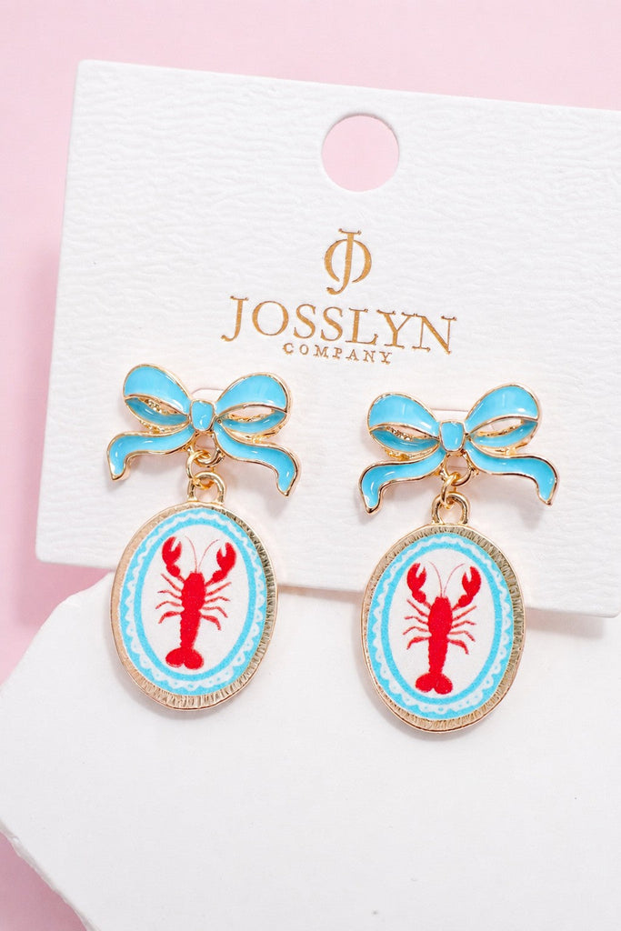 Bow Drop Enamel Charm Statement Earrings | 40E503