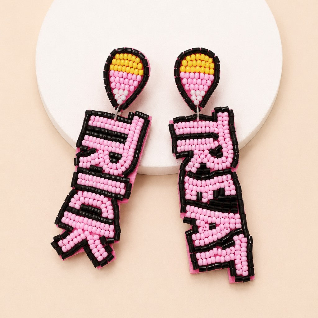 HALLOWEEN TRICK OR TREAT SEED BEAD DROP EARRINGS | 40E504