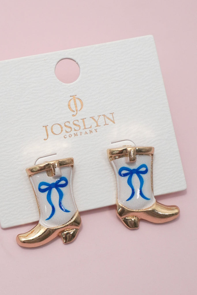 Western Boot Stud Enamel Charm Statement Earrings | 40E507