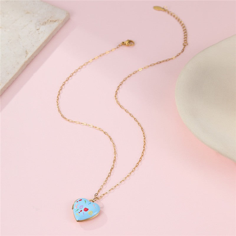 STAINLESS STEEL TARNISH FREE HEART LOCKET NECKLACE |40NK9715
