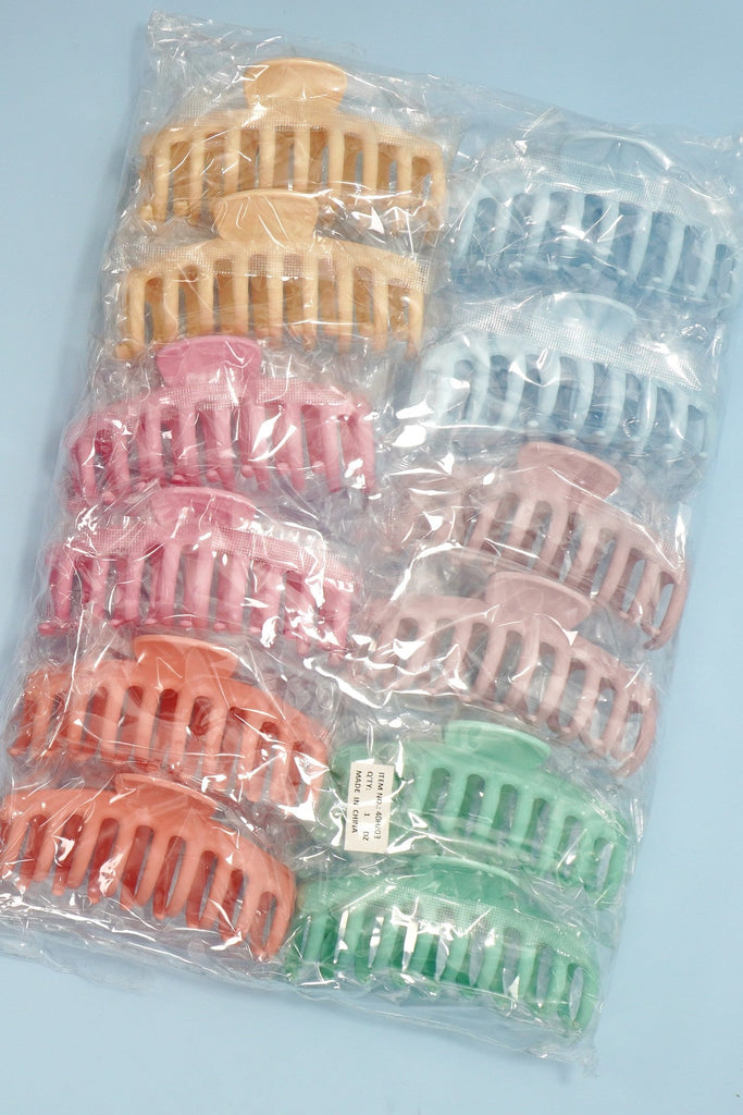 OVERSIZED HAIR CLAW CLIPS 12PCS PACK | 40H203-12PACK