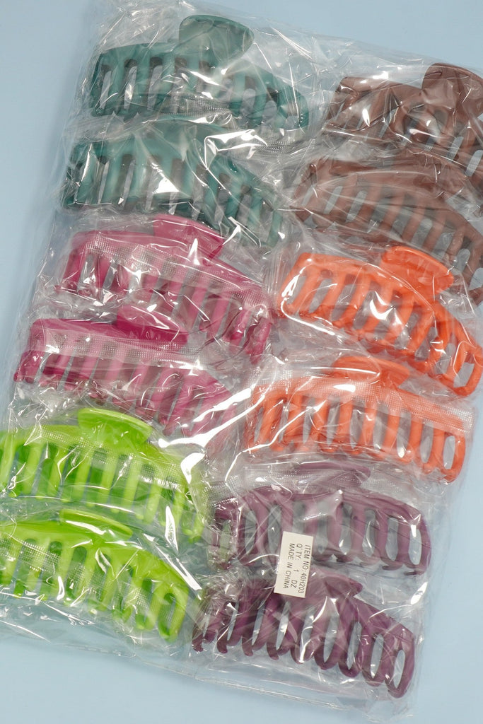 OVERSIZED HAIR CLAW CLIPS 12PCS PACK | 40H203-12PACK