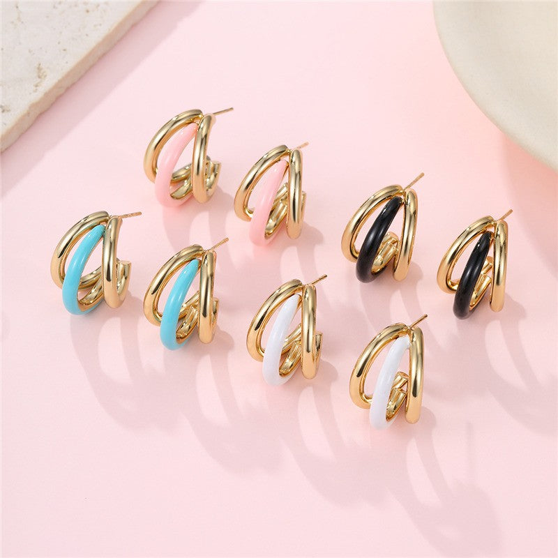 18K Stainless Steel Tarnish Free Enamel Hoop | 40E510