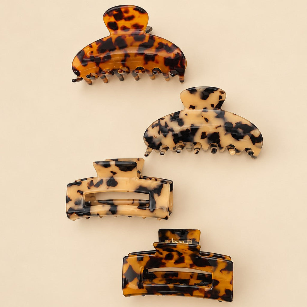 Tortoiseshell Print Hair Claw Clips | 40H1214