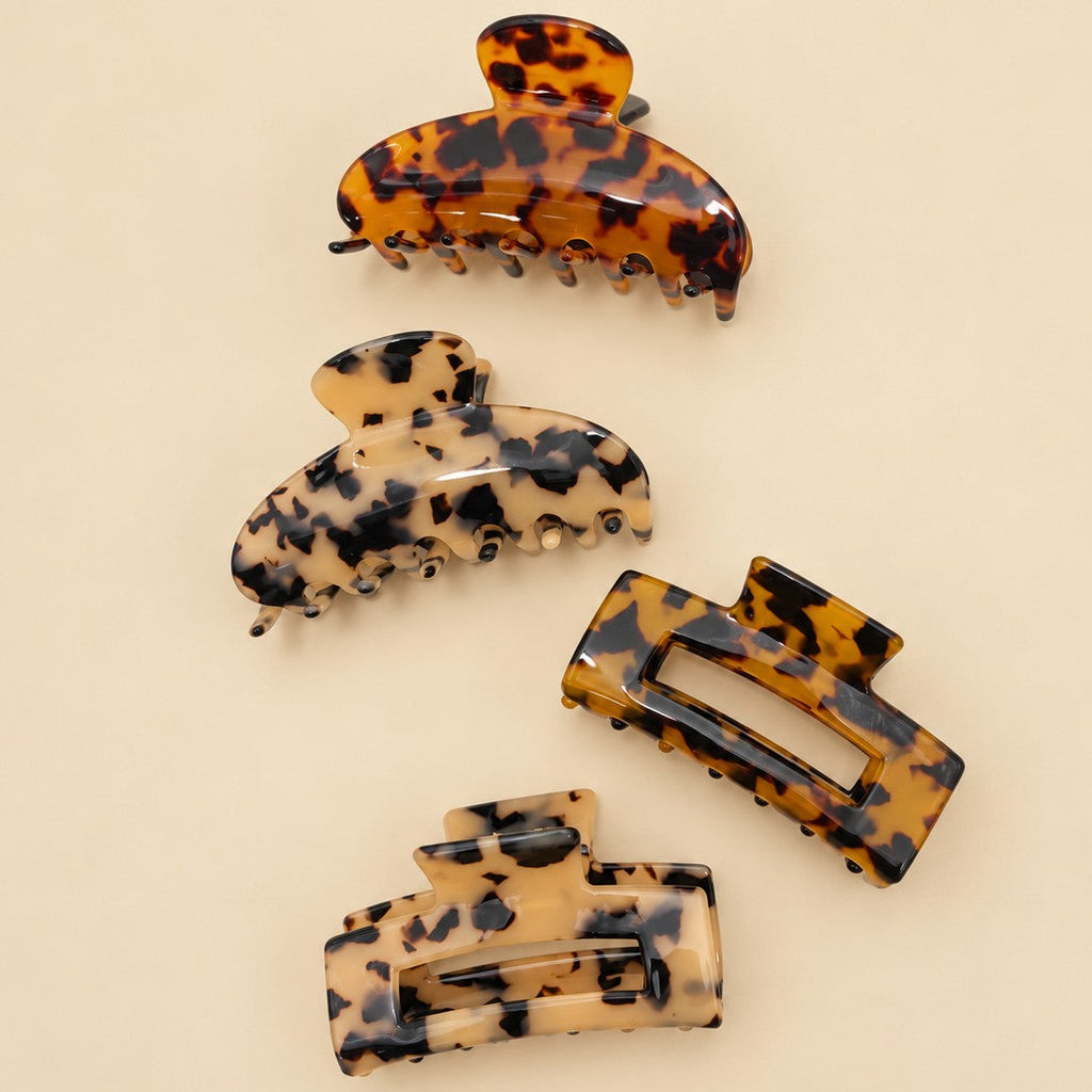 Tortoiseshell Print Hair Claw Clips | 40H1214
