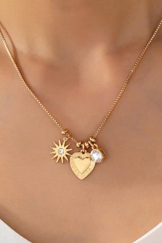 Celestial Heart and Starburst Charm Necklace | 80N93135