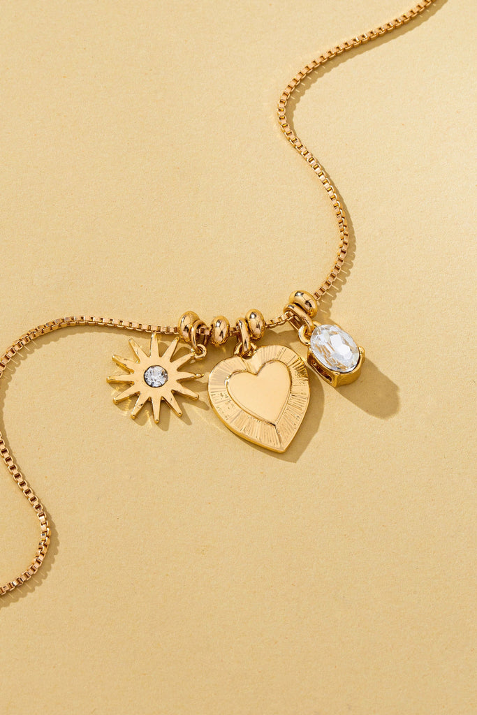 Celestial Heart and Starburst Charm Necklace | 80N93135
