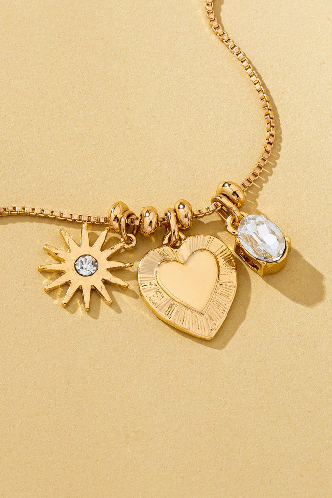 Celestial Heart and Starburst Charm Necklace | 80N93135