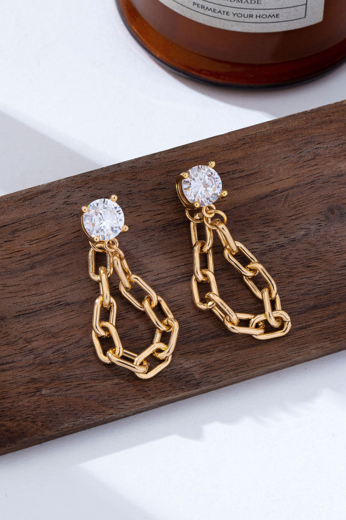 Crystal Stud Hoop and Drop Link Earrings | 80E62319A