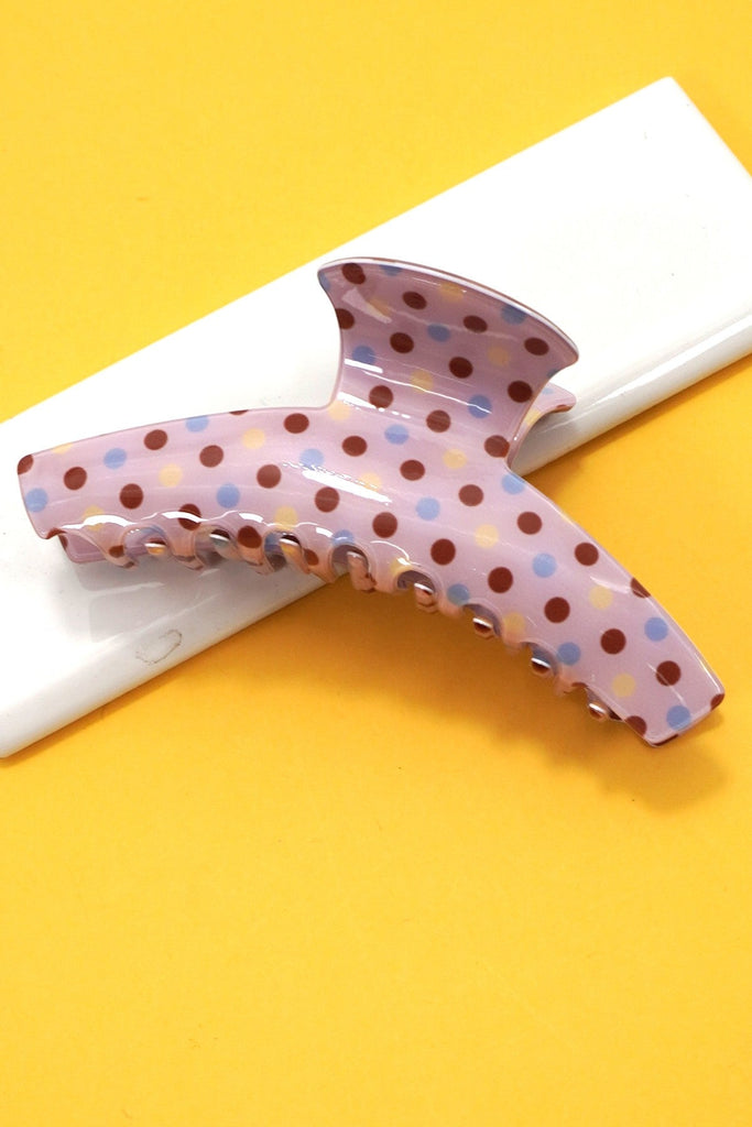 Vintage Polka Dot Hair Claw - Retro Pastel Spotted Clip | 40H1100