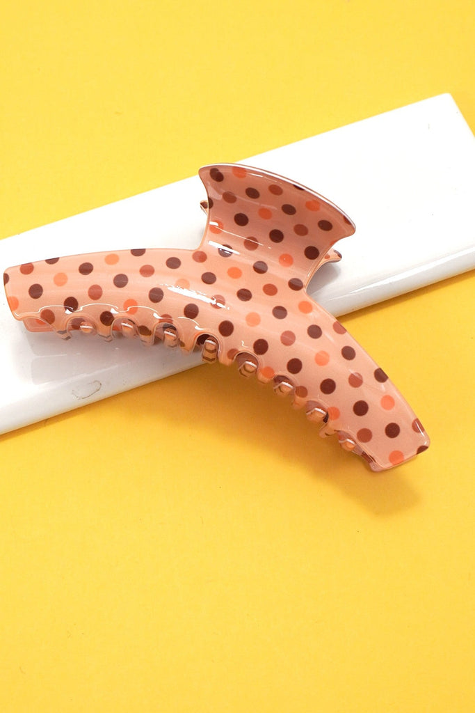 Vintage Polka Dot Hair Claw - Retro Pastel Spotted Clip | 40H1100