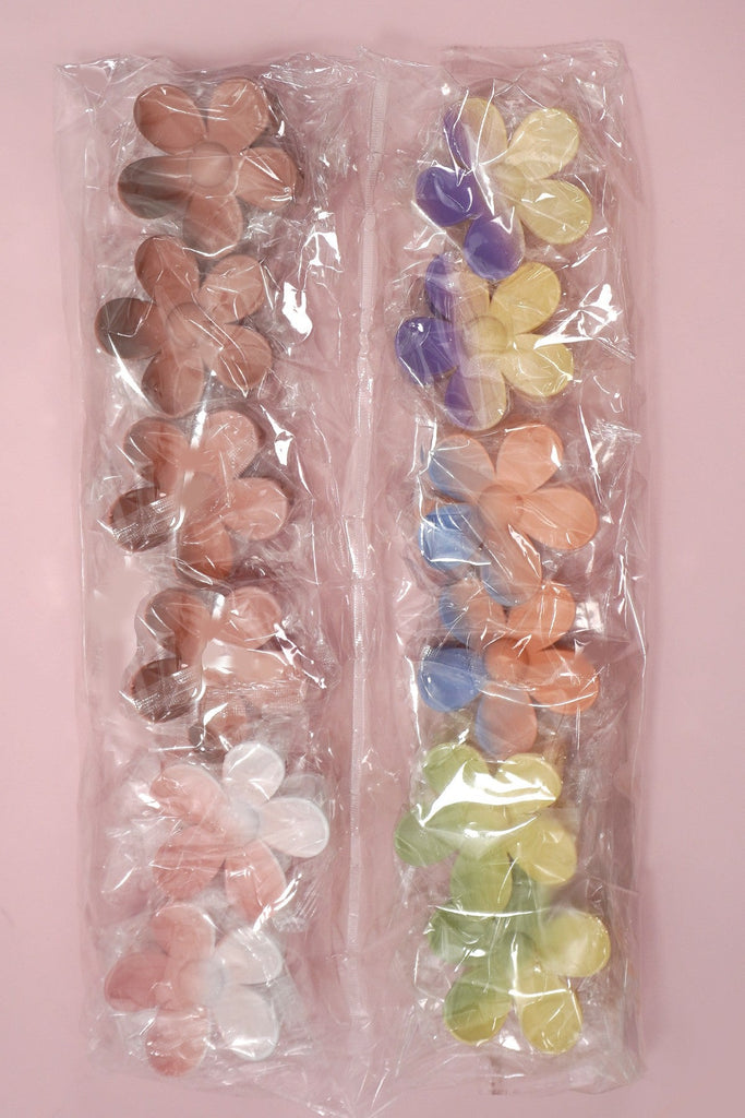 MATTE FLOWER HAIR CLAW CLIPS 12PCS PACK | 40H459-12 Pack