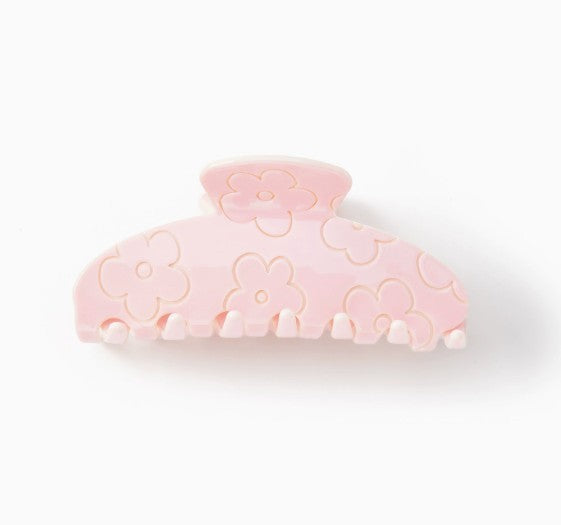 High-Shine Floral Embossed Hair Claw Clip | 40H1103