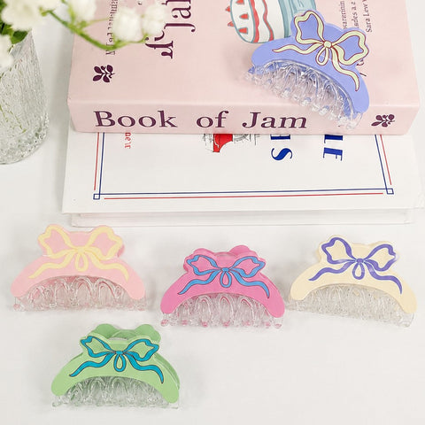 Coquette Ribbon Resin Hair Claw Clips | 40H1104