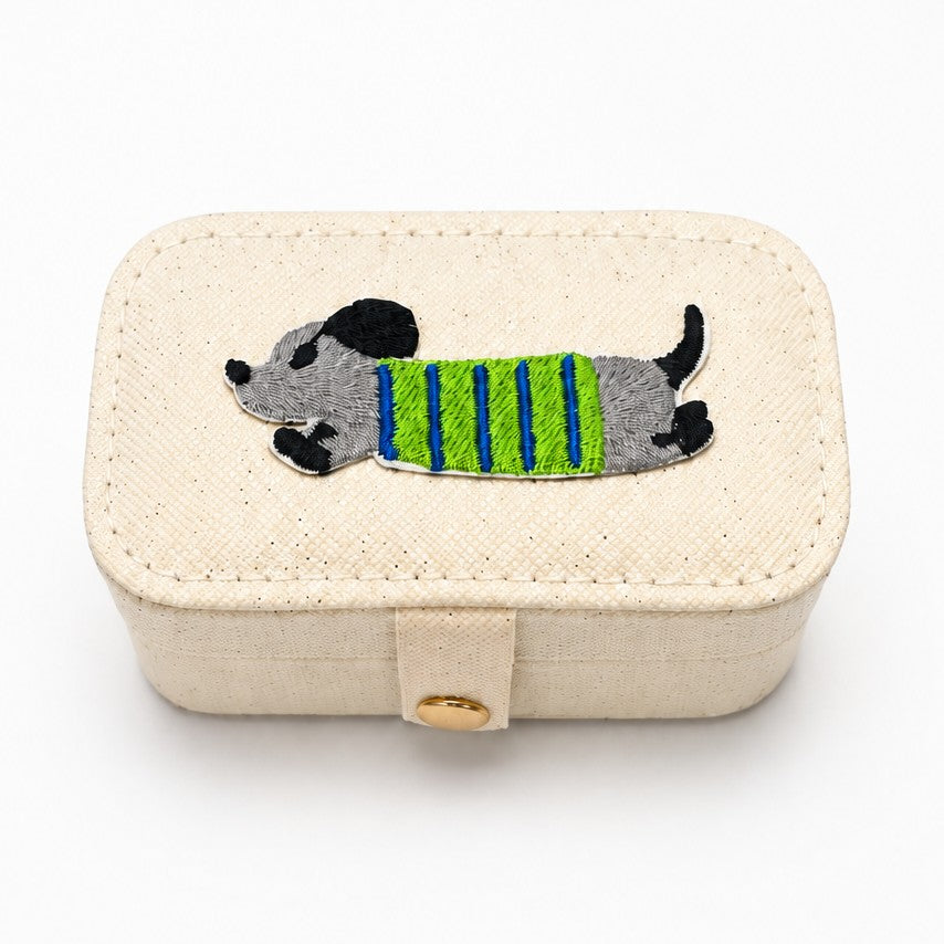 Doggy Dachshund Travel Jewelry Organizer Box Case | 40P653