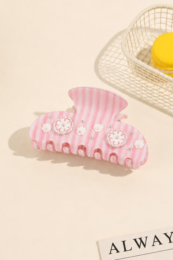 Stripes Gingham Floral Hair Claw Clip | 40H1106