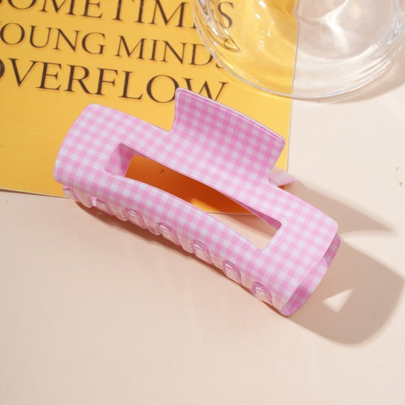 Large Pastel Gingham Hair Claw Clip | 40H1107