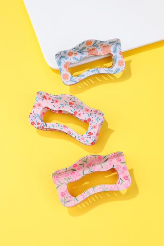 Floral Waivy Silhouette Hair Claw Clip | 40H1109