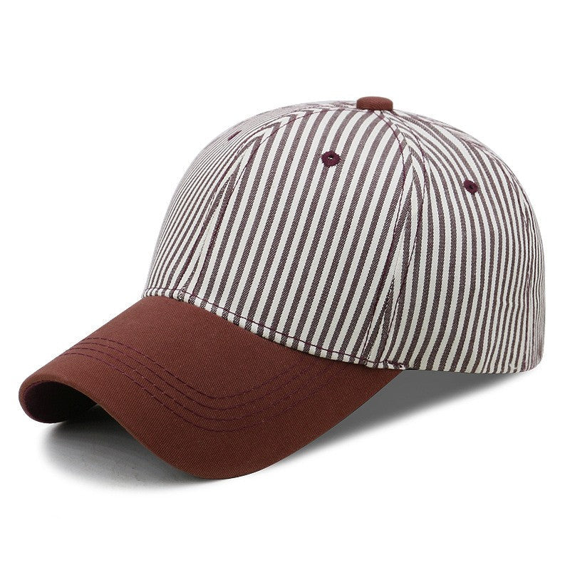 Vertical Striped Contrast Visor Baseball Cap Hat | 40HW771