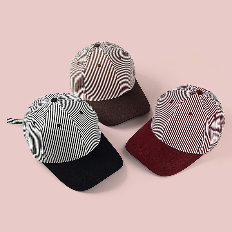Vertical Striped Contrast Visor Baseball Cap Hat | 40HW771