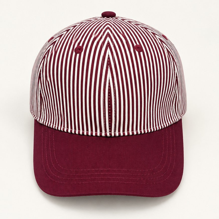 Vertical Striped Contrast Visor Baseball Cap Hat | 40HW771