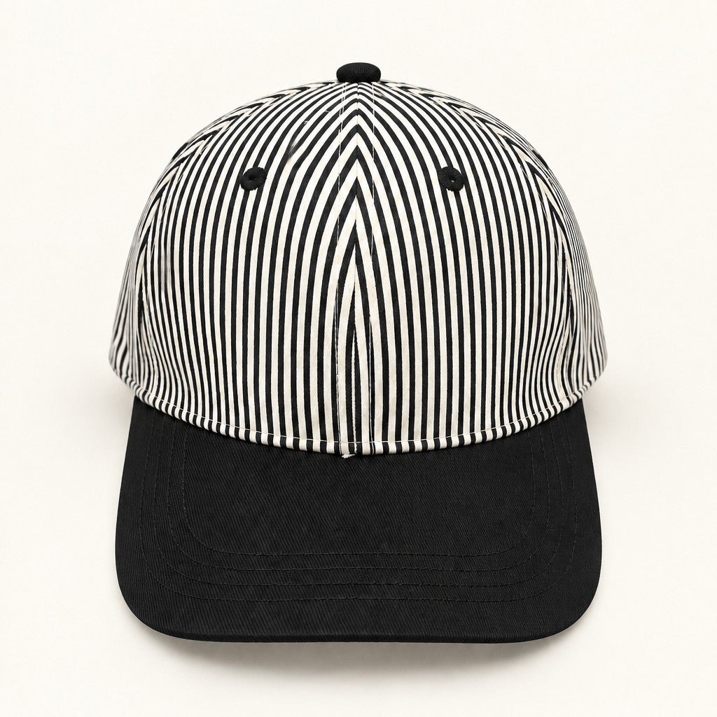 Vertical Striped Contrast Visor Baseball Cap Hat | 40HW771