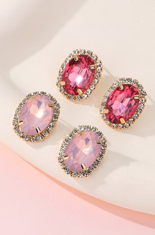 Vintage-Style Rhinestone Stud Earrings | 40E513