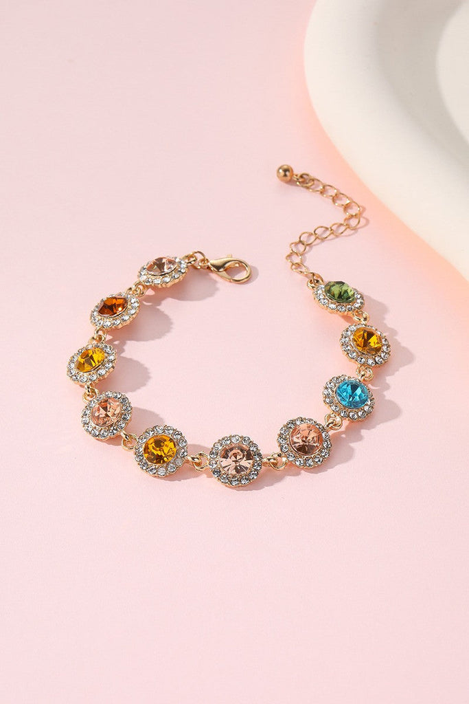 Multicolor Crystal Sunflower Halo Link Bracelet | 40B5261
