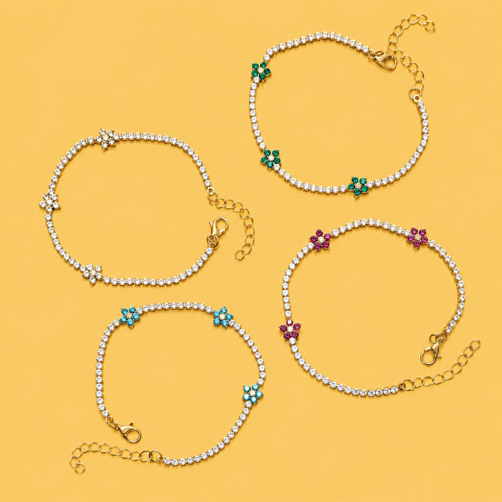 Crystal Floral Tennis Bracelet | 40B5263