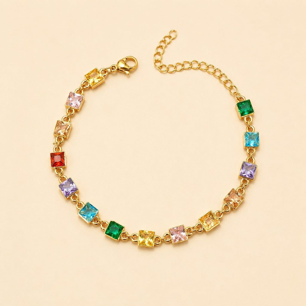 18K STAINLESS STEEL RAINBOW CRYSTAL BRACELET | 40B5264