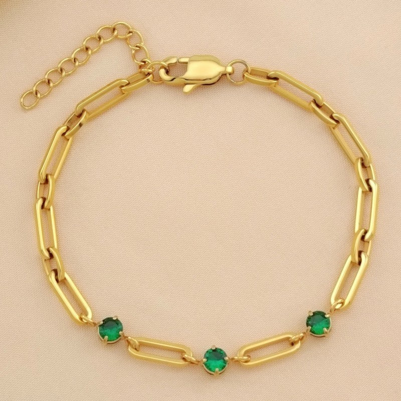 18K STAINLESS STEEL TARNISH FREE CRYSTAL BRACELET | 40B5266