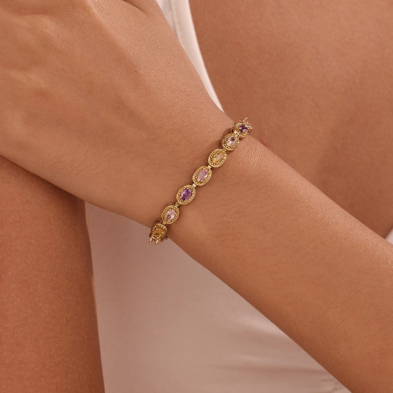 Multicolor Rainbow Crystal Halo Bracelet | 40B5268